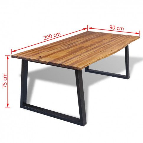 Szczegółowe zdjęcie nr 4 produktu Stół do jadalni z drewna akacjowego Amix 2X – brązowy 