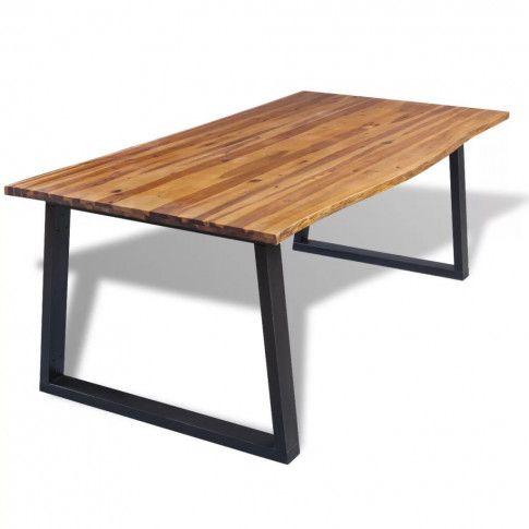 Szczegółowe zdjęcie nr 6 produktu Stół do jadalni z drewna akacjowego Amix 2X – brązowy 