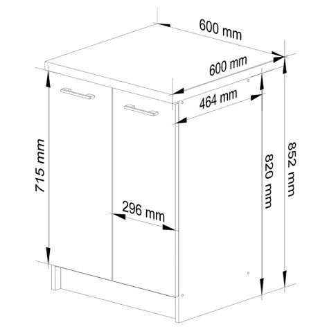 Wymiary szafki do kuchni Tereza 12X 60