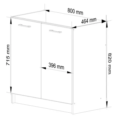 Wymiary szafki pod zlew Tereza 13X