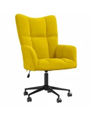 Fotel do biurka glamour musztardowy - Turneo w sklepie Edinos.pl