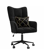 Fotel do biurka glamour czarny - Grado w sklepie Edinos.pl