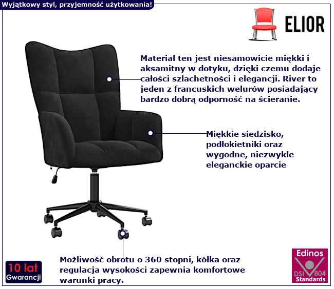 Obrotowy fotel do biura Turneo