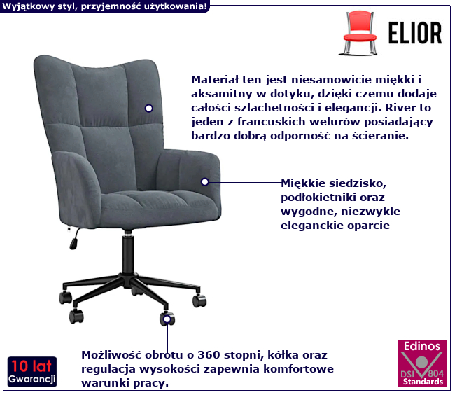 Obrotowy fotel do biura Turneo