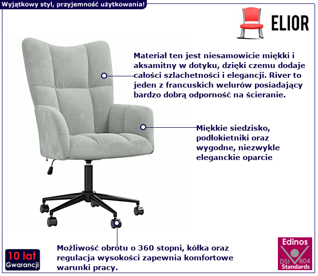Obrotowy fotel do biura Turneo