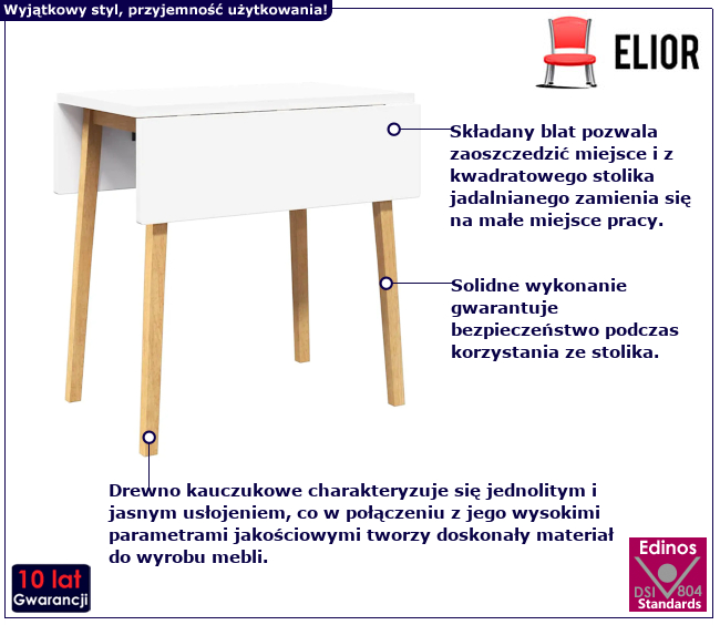 Składany stolik do jadalni Foldino