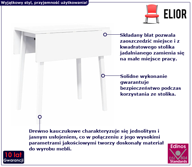 Składany stolik do jadalni Foldino