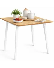 Stół jadalniany naturalne drewno i białe nogi - Himunir w sklepie Edinos.pl