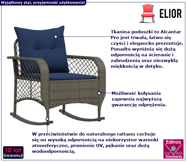 Krzesło ogrodowe z poduszkami Loca