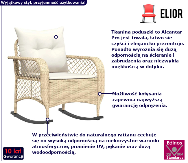 Krzesło ogrodowe z poduszkami Loca