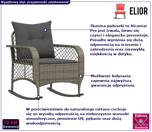 Krzesło ogrodowe z poduszkami Loca