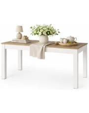 Stół rozkładany Ignis - biały + dąb sonoma w sklepie Edinos.pl