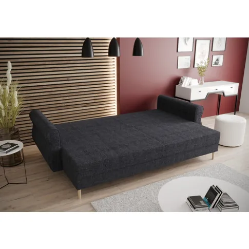 Szczegółowe zdjęcie nr 4 produktu Czarna sofa wypoczynkowa rozkładana - Dulam