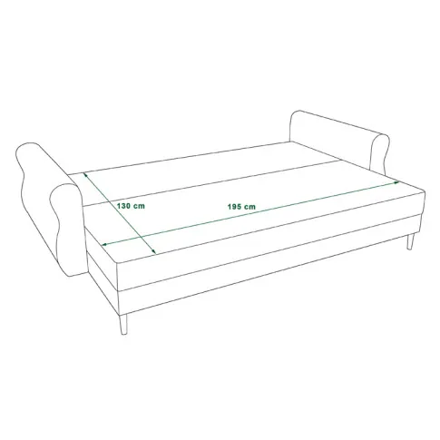 Szczegółowe zdjęcie nr 7 produktu Czarna sofa wypoczynkowa rozkładana - Dulam