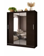 Brązowa dwudrzwiowa szafa przesuwna z lustrem - Kaliope 4X w sklepie Edinos.pl