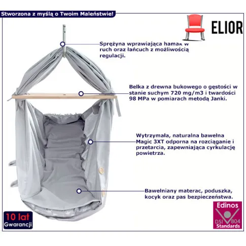 Wisząca huśtawka dla niemowlaka Kalo 6X