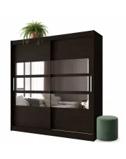 Brązowa nowoczesna szafa przesuwna z lustrem - Kaliope 5X w sklepie Edinos.pl