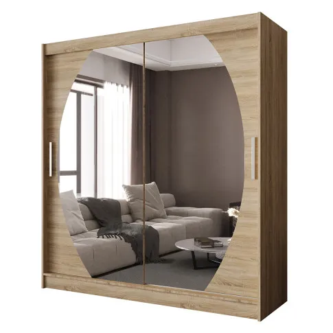 Minimalistyczna szafa z lustrem dąb sonoma Area 6X