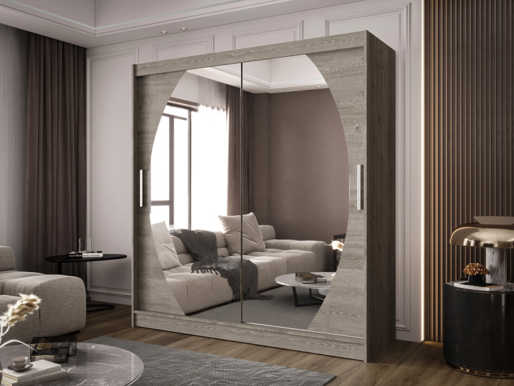 Wizualizacja aranżacji z szafą Kaliope 6X trufla