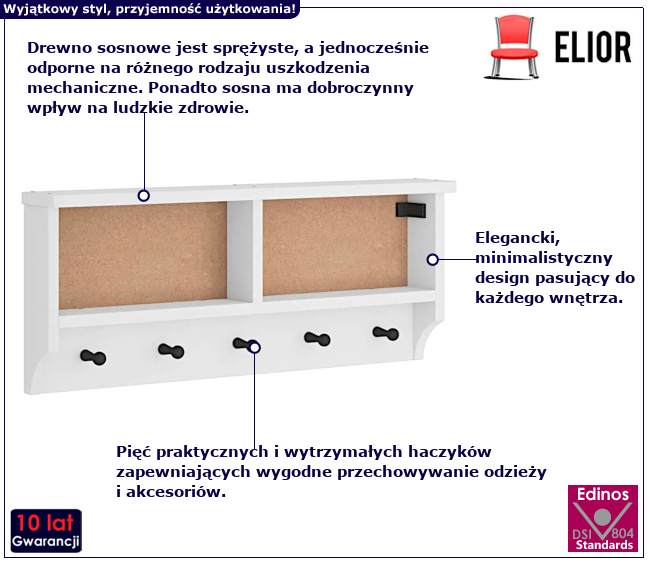 Wieszak ścienny do przedpokoju Beweris