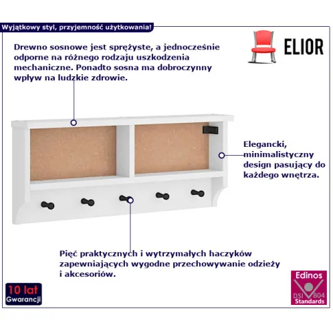 Axero biały wieszak do przedpokoju