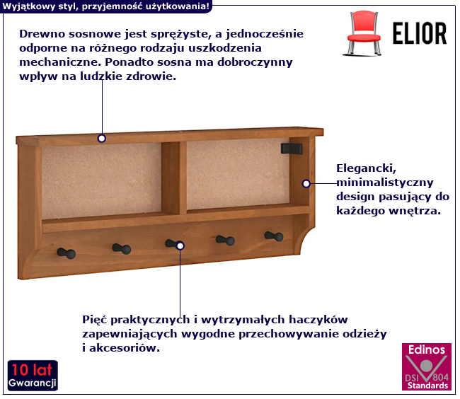 Wieszak ścienny do przedpokoju Beweris