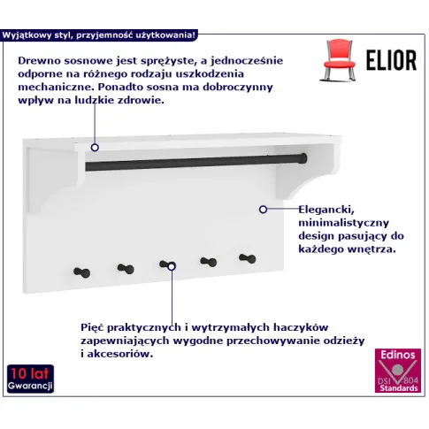 Hangis biała wieszak ścienna