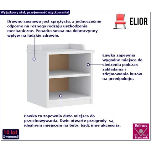 Portivo biała ławka