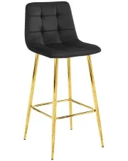 Czarny hoker metalowy glamour - Chefer 3X w sklepie Edinos.pl