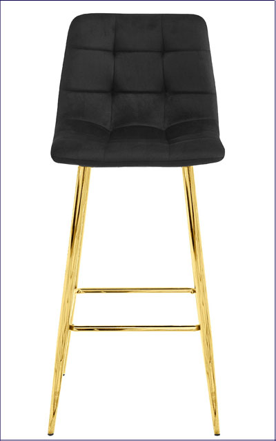 Czarny tapicerowany hoker glamour Selon 3X