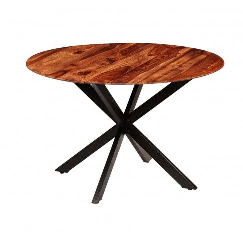 Zdjęcie produktu Stół okrągły w stylu loft do kuchni Rival – brązowy .