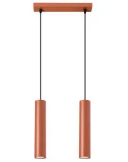 Podwójna industrialna czerwona lampa sufitowa - M058-Kejo w sklepie Edinos.pl