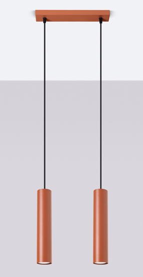 Czerwona lampa wiszaca tuba M058