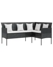 Narożna sofa ogrodowa czarna - Lumbra w sklepie Edinos.pl