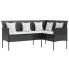 Narożna sofa ogrodowa czarna - Lumbra