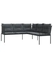 Sofa ogrodowa z antracytowymi poduszkami - Brenno w sklepie Edinos.pl