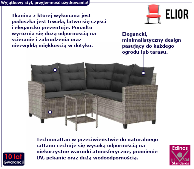 Zestaw mebli ogrodowych Ognis