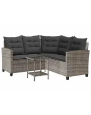 Sofa ogrodowa ze stolikiem ciemnoszara- Ognis w sklepie Edinos.pl