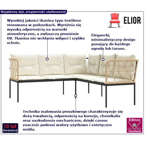 Brenno czarna sofa ogrodowa