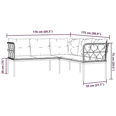 Brenno minimalistyczna sofa ogrodowa