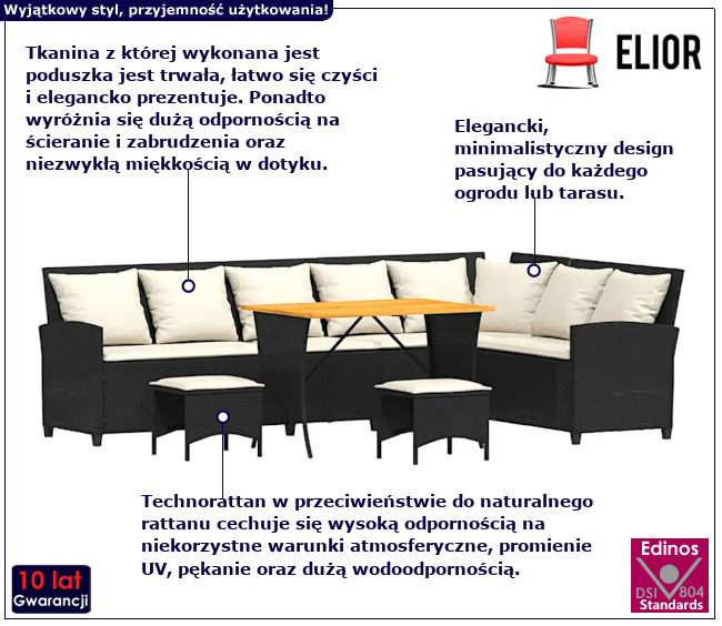 Zestaw mebli ogrodowych Zenara