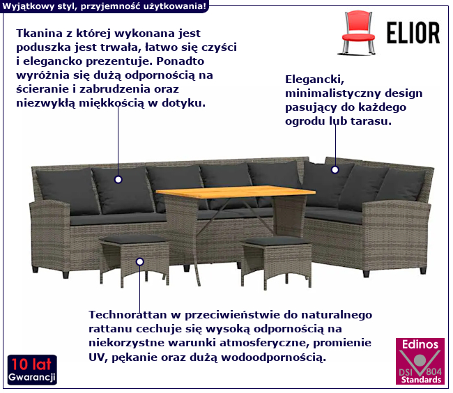 Zestaw mebli ogrodowych Zenara