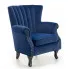 Zdjęcie produktu Granatowy pikowany fotel wypoczynkowy - Lorus.