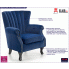 Fotografia Granatowy pikowany fotel wypoczynkowy - Lorus z kategorii Fotele wypoczynkowe