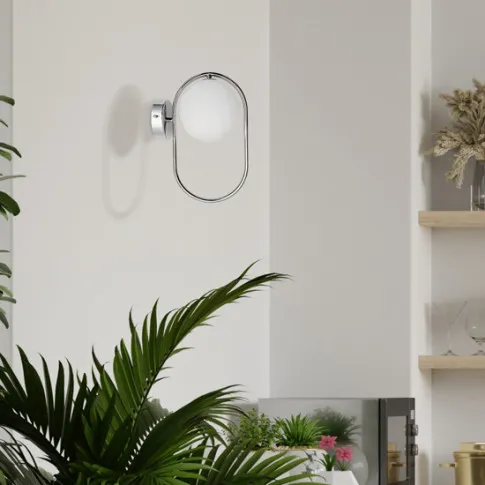 srebrny salonowy kinkiet M082 Indgam