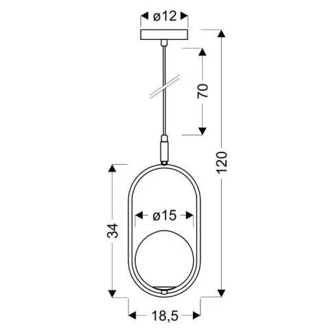 wymiary wiszacej lampy M083