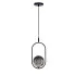 Czarna lampa wisząca z grafitowym kloszem - M083-Indgam