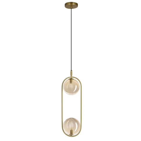 bursztynowa podwójna lampa Indgam M081