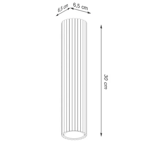 wymiary loftowej czarnej lampy D293