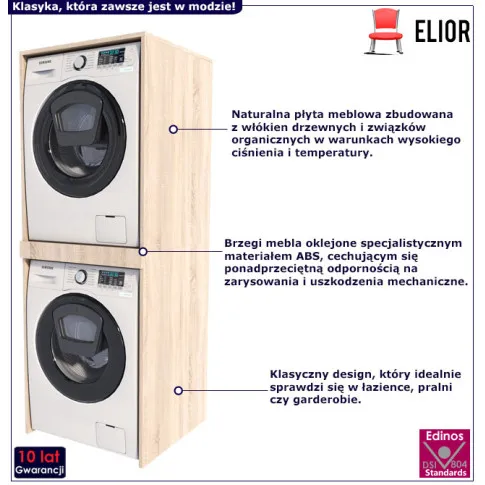 Szafka łazienkowa do zabudowy pralki Efred kolor dąb sonoma